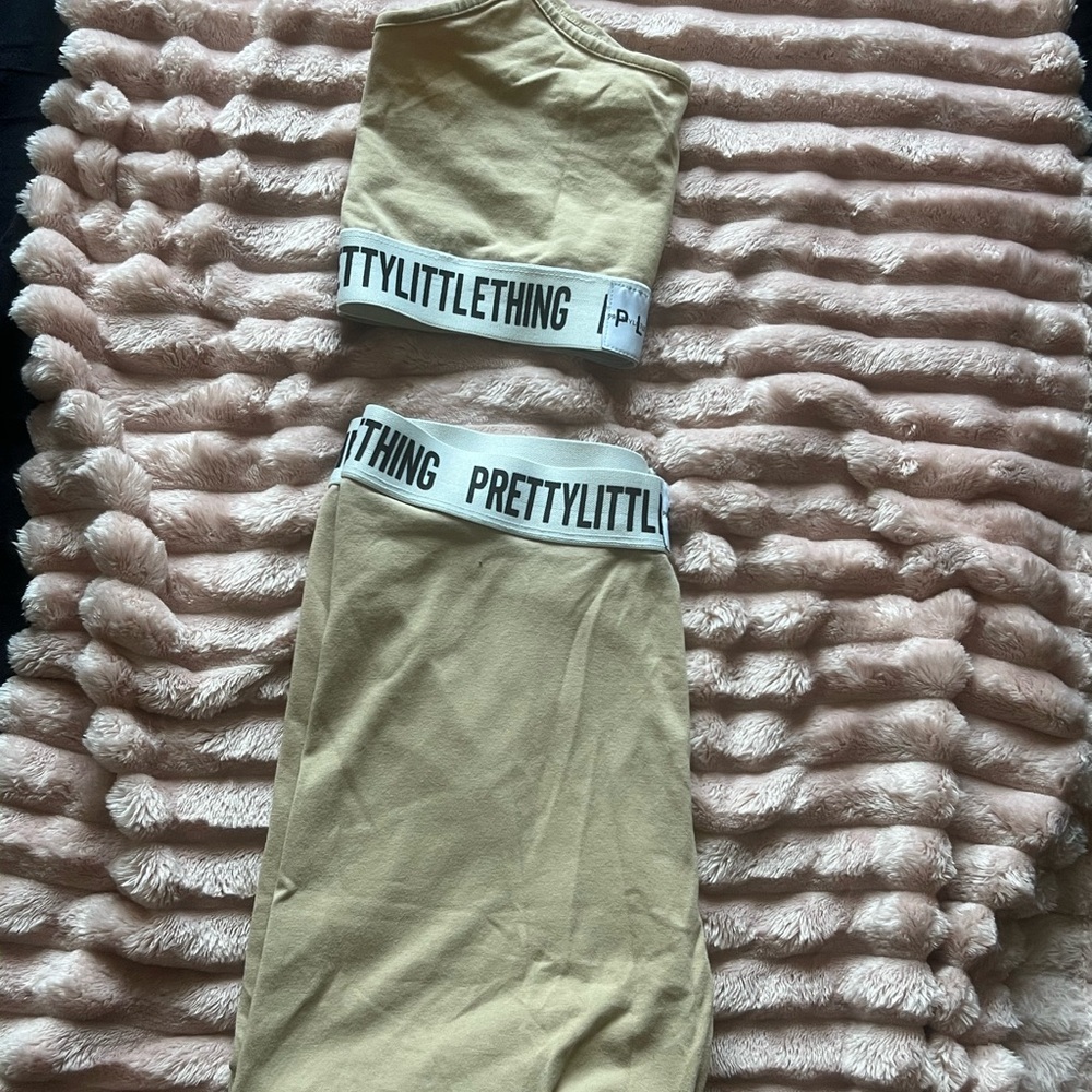 PrettyLittleThing Tan Two-Piece Set
